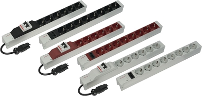 Attēls no Schroff Socket Strip, SCHUKO, With Wieland® Input, 19", Black