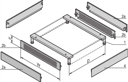 Attēls no Schroff Varistar Base/Plinth Sides, Plain, 900D