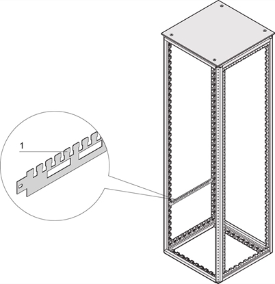 Attēls no Schroff Varistar Cable Support Rail for Cabinet Depth, RAL 7021, 800D
