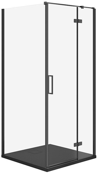 Picture of Cersanit SET C515 KABINA CITY PRAWA CZARNA 90X90X195+TAKO SLIM CZARNY MAT WIR