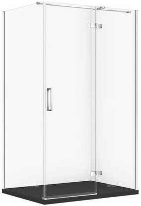 Изображение SET C598 KABINA CITY PRAWA CHROM 120X90X195+TAKO SLIM CZARNY MAT WIR