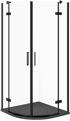 Изображение SET C630 KABINA CITY PÓOKR CZARNA 90X90X195+TAKO SLIM SZARY MAT WIR