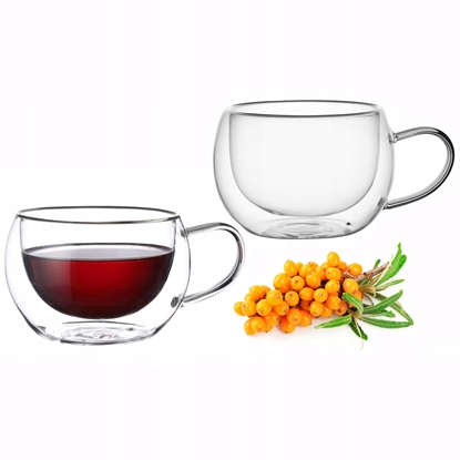 Изображение Set of 2 double-wall glass mugs 300 ml, 9002, KAMILLE