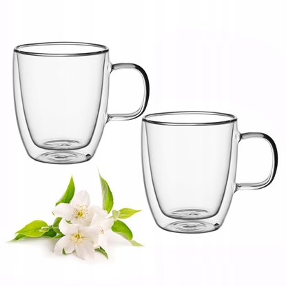 Изображение Set of 2 double-wall glass mugs 350 ml, 9001, Kamille