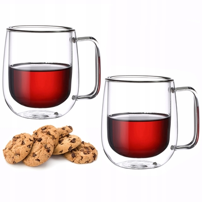 Изображение Set of 2 double-walled 300ml glass mugs, Kamille, 9007