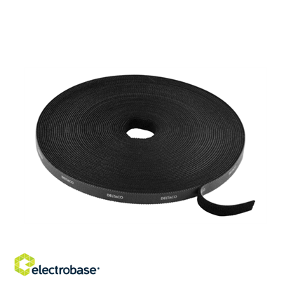 Изображение Siksnas ar plastmasas sprādzi DELTACO, 10mm x 15m, melna / CM1015S