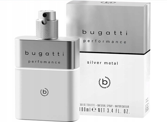 Изображение Sirowa BUGATTI Performance Silver Metal Woda toaletowa dla mczyzn 100 ml