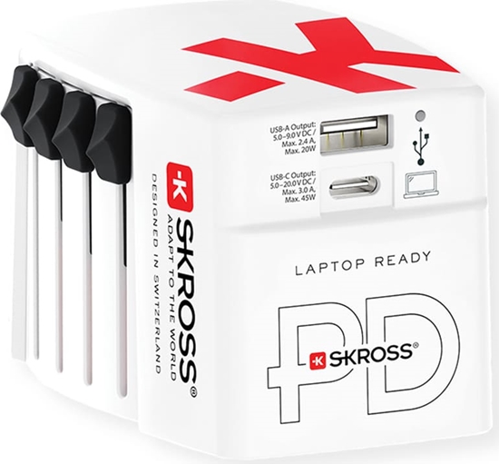 Изображение Skross World USB Charger AC45PD with USB C cable, worldwide