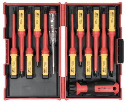 Attēls no Skrūvgriežu komplekts darbam ar spriegumu Yato YT-28295; 13 gab.