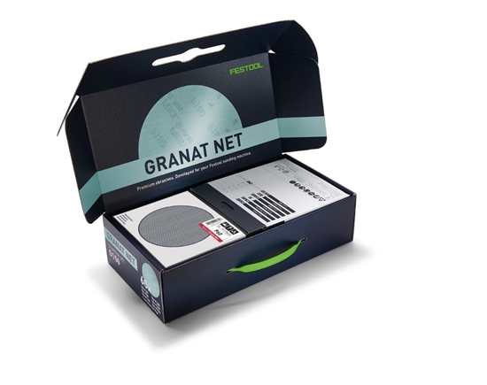 Picture of Slīpēšanas siets Festool GR NET; 150 mm; P60/80/120/180/240/320; 61 gab.