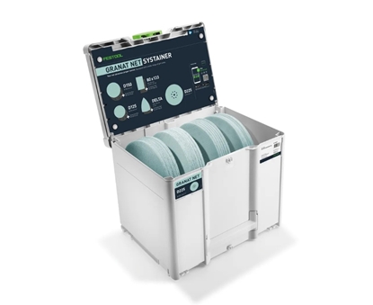 Attēls no Slīpēšanas siets Festool GR NET; 225 mm; P80/120/180/240; 100 gab.