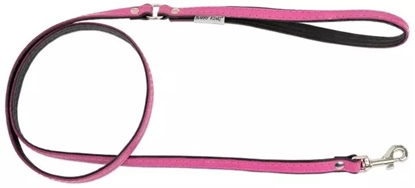 Attēls no Smycz skórzana dla psa, róowy/czarny, XS-S, 12mm/120cm