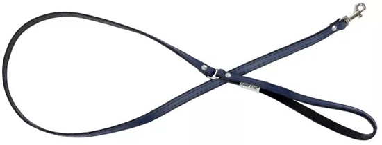 Picture of Smycz skrzana dla psa, granatowy/czarny, M-L, 20mm/120cm