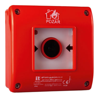 Picture of Spamel Rczny ostrzegacz poarowy A n/t OP1 1NO 1NC 230V OP1-W01-A11-230