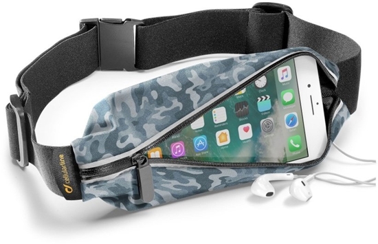 Изображение Sportowe etui CellularLine WAISTBAND SUMMER EDITION z kieszeni na akcesoria wzór Camou