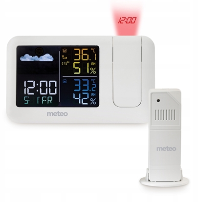 Attēls no Stacja pogodowa Meteo STACJA POGODOWA Z DCF METEO SP208 POGODYNKA PROJEKTOR LASEROWY CZUJNIK ZEW