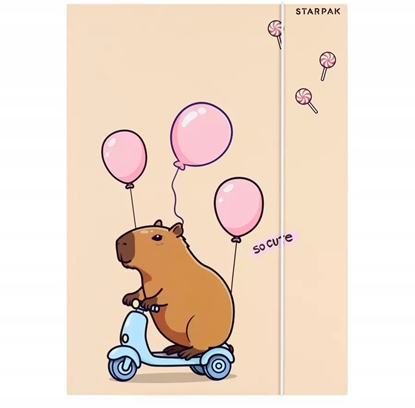 Attēls no Starpak TECZKA Z GUMKA PAP A4 KAPIBARA MIX2STK FOL10/100