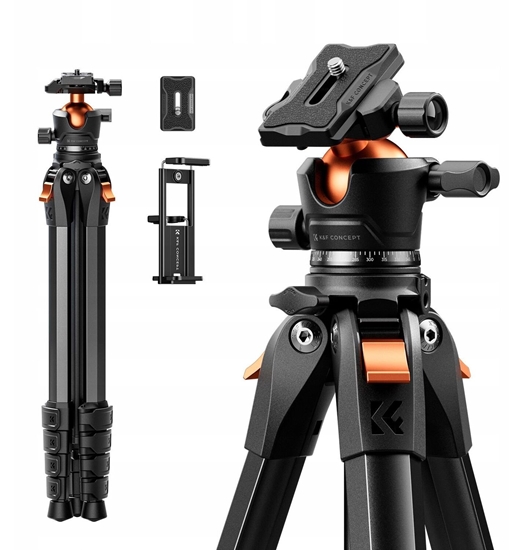 Изображение Statyw Kf Statyw Foto Video 162cm 10kg Arca-swiss Gowica 3d K&f Do Telefonu Tabletu Aparatu / Kf09.170