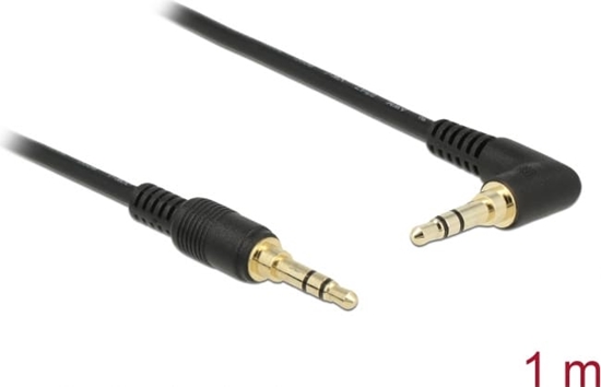 Picture of Stereo kabelis 3.5mm 3pin, M  >  M 90 , 1.0m, Delock
