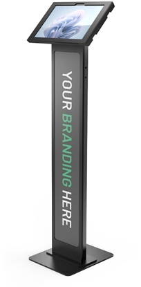 Picture of Stojak Compulocks Surface Pro 8-11 Apex Enclosure Brandable Floor Stand - Ustawienie - do tabletu - moliwo brandingu - zablokowany - ramka metalowa - czarny - wielko ekranu: 33 cm (13") - ustawienie na pododze - do Microsoft Surface Pro 8, Pro 9