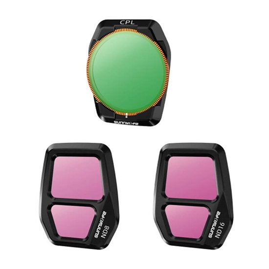 Изображение Sunnylife A3S-FI925CPL adjustable lens filter, CPL+ND8+ND16 for AIR 3S 3pcs