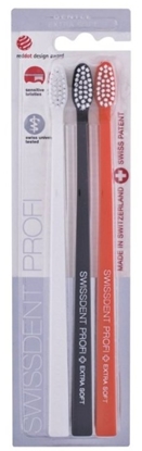 Picture of Swissdent Gentle Extra Soft Toothbrush 3 pcs White, Black, Orange