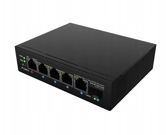 Изображение Przełącznik Light ILFE-4P-1GE-1S-90 Light Industrial POE 1XBT 3AXT  SFP + ETH DIN FAST Ethernet 