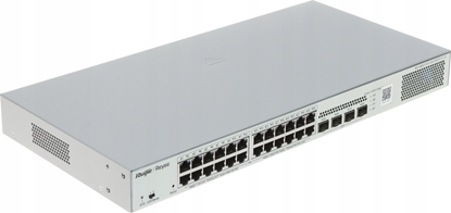 Attēls no Switch Reyee Zarzdzalny Switch | L2 | 24 porty 1Gbit + 4 porty Uplink SFP 1Gbit | 24 porty PoE/PoE+ (370W max) | Rack