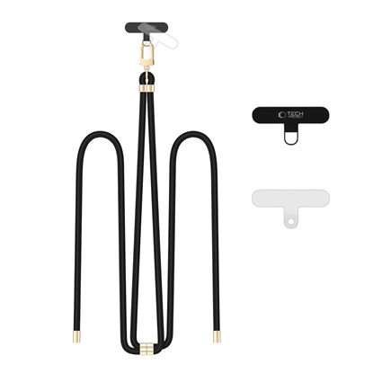 Attēls no Tech-Protect Smycz do telefonu Tech-Protect C7S Rope Crossbody Strap Black/gold