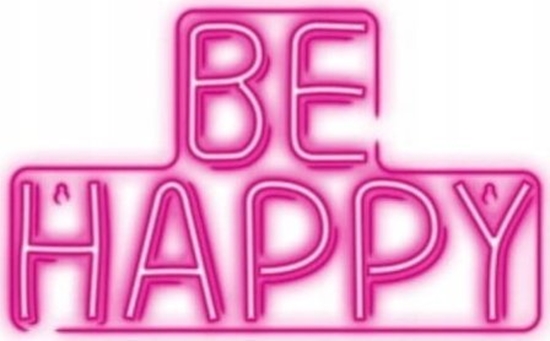 Picture of TelForceOne Neon LED BE HAPPY dekoracyjny cienny róowy 23,5x1,6x39 cm