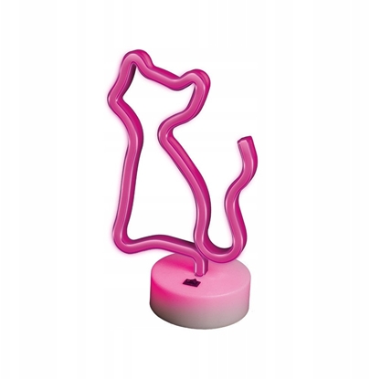 Attēls no TelForceOne Neon na podstawce LED KOT róowy FSNE02 Forever Light