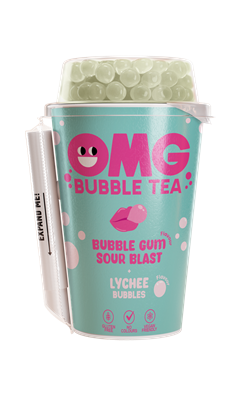 Attēls no Tējas dzēriens OMG, skābas košļājamās gumijas garša, ar līčiju garšas bumbiņām, 0.265l