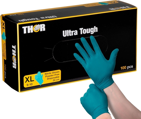 Picture of Thor Disposable glove, THOR Ultra Tough, XL, green, nitrile, powder-free - (100 pcs.)