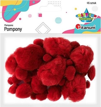 Attēls no Titanum Pompony akrylowe czerwone 45szt.