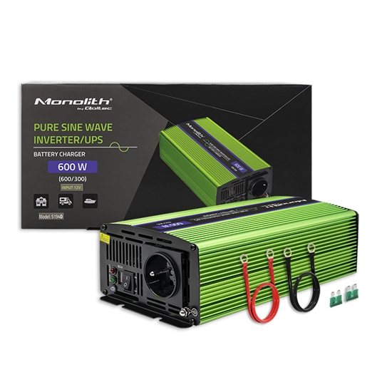 Picture of Tīras sinusoīdas invertors | Akumulatora lādētājs | UPS | 300 W | 600 W | 12 V uz 230 V
