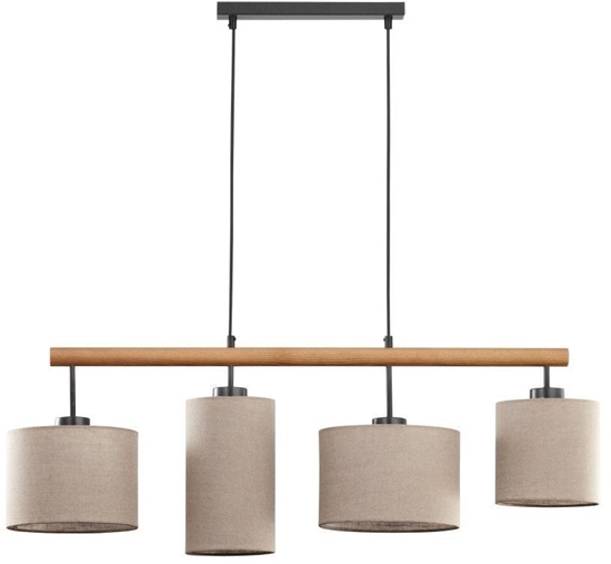 Изображение Lampa wiszca TKKRYWULT Tk Lighting Deva 6108 lampa wiszca zwis 4x15W E27 beowa/drewniana