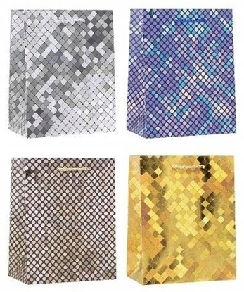 Attēls no Torebka ozdobna 18x24x8cm hot-stamp mix ROZETTE