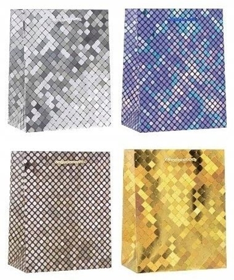 Picture of Torebka ozdobna 26x32x10cm hot-stamp mix ROZETTE
