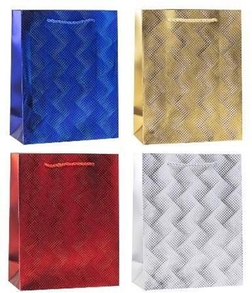 Attēls no Torebka ozdobna 26x32x10cm hot-stamp mix ROZETTE