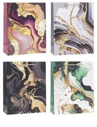 Attēls no Torebka ozdobna 26x32x10cm hot-stamp mix ROZETTE