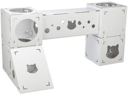 Attēls no Trixie Finca Felice, domek, dla kota, biay, kartonowy, 125 x 62 x 62, 6 elementów do dowolnego czenia