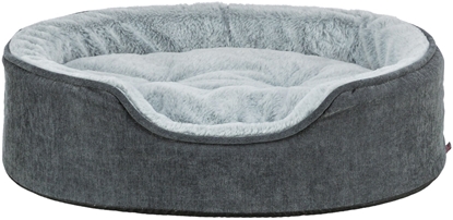 Attēls no Trixie Vital Lino Soft, legowisko, dla psa/kota, owalne, szare/jasnoszare, 60 x 45 cm