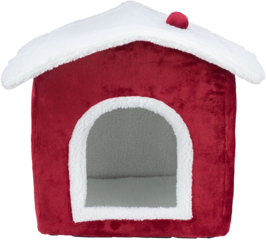 Picture of Trixie Xmas Nevio, legowisko zamknite, dla psa/kota, biao/czerwone, 35x45x38 cm