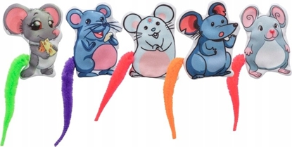 Изображение Trixie Zestaw myszek, dla kota, paskie, poliester, 7,5 cm, z kocimitk, 110 szt/OPAK