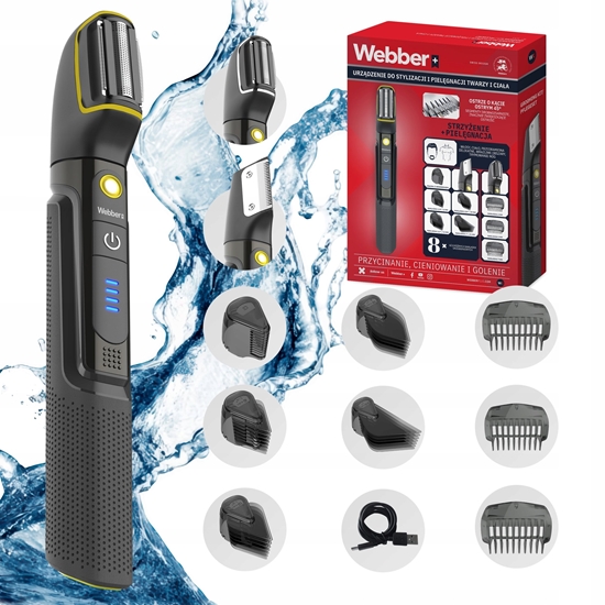 Picture of Trymer Webber Trymer Mski Webber BG-600 8w1 Do Wosów Brody Ciaa Wet&Dry IPX7 LED PRO