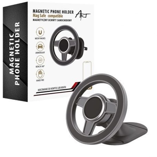 Изображение Uchwyt samochodowy magnetyczny ART AX-07 klips nawiew PHONE/MP4/GPS komp.z MagSafe