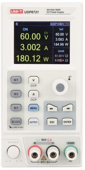 Изображение Unit Laboratoryjne ródo zasilania 180W 0-60V 0-8A 10mV 1mA RS-232 UNI-T UDP6721 (6935750567210)