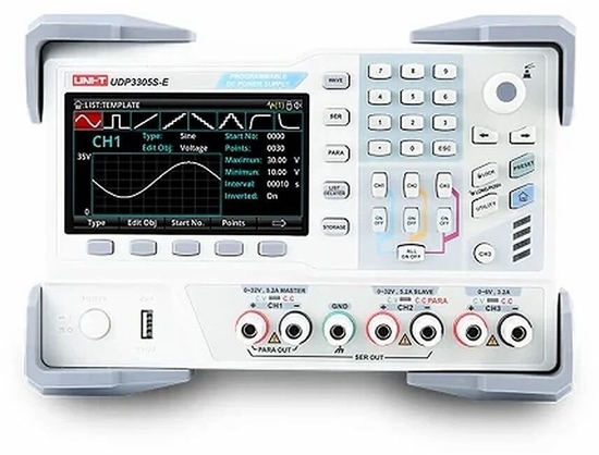 Picture of Unit Programowanie zwizku z cinieniem ródo 4 kanay 328 W CH1/CH2: 0~30V/5A CH3: 0~6V/3A CH4: 5V 2A 10mV 1mA RS232 RS485 USB LAN U UDP3305S-E (6935750533451)