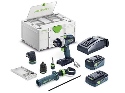 Изображение Urbjmašīna-skrūvgriezis Festool QUADRIVE TDC 18/4 5,0/4,0 I-Set;  18 V; 5,0 Ah + 4,0 Ah akum.