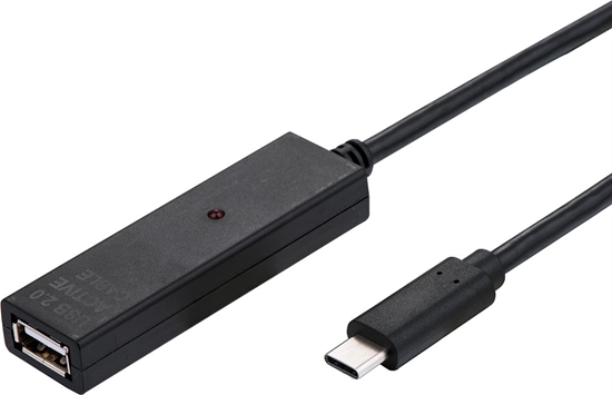 Изображение USB 2.0  kabelis aktīvais, TypeC M > TypeA F, 10.0m, Value
